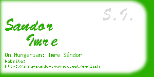 sandor imre business card