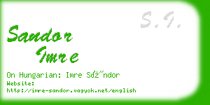 sandor imre business card